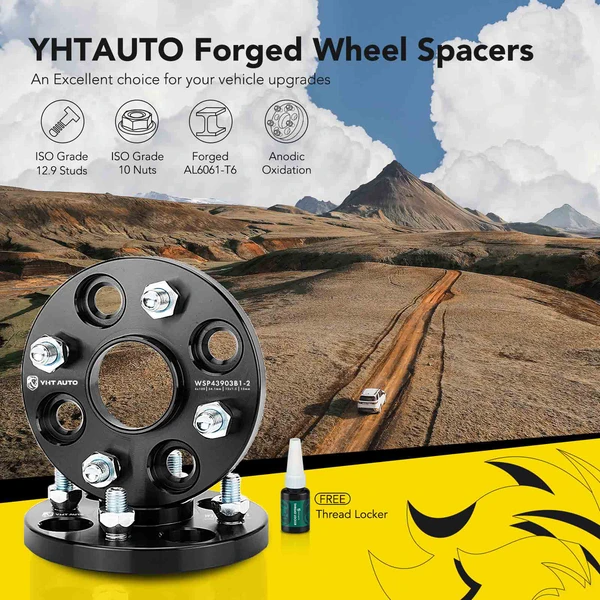 2 Pcs 0.59 inches Black 4x3.93 to 4x3.93 inches Wheel Spacers M12x1.5 54.1mm for Ford Toyota Scion