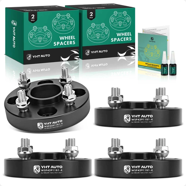 4 Pcs 1 inch Black 4x3.94 to 4x3.94 inches Wheel Spacers M12x1.5 60.1mm for 1991-1992 Saturn SC