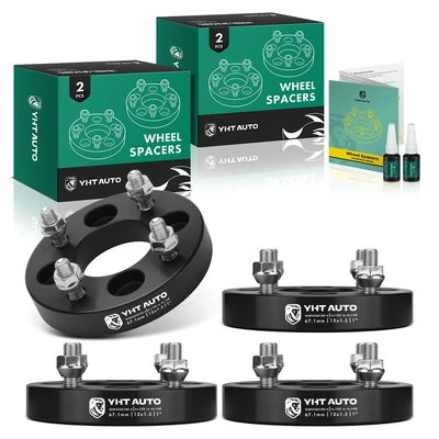 4 Pcs 1 inches Black 4x3.94 to 4x4.25 inches Wheel Adapters M12x1.5 67.1mm