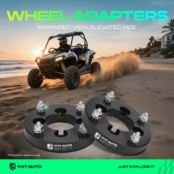 2 Pcs 1 inches Black 4x3.94 to 4x5.39 inches Wheel Adapters 0.375 Inches x 24 74mm for Honda Foreman 400