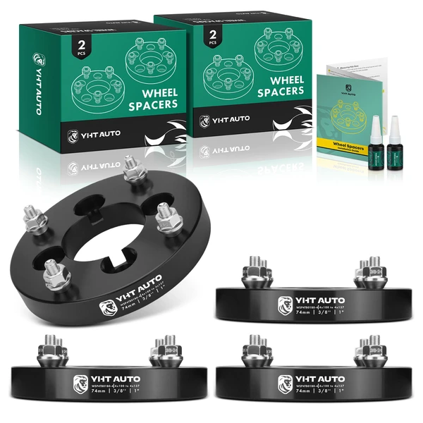 4 Pcs 1 inches Black 4x3.94 to 4x5.39 inches Wheel Adapters 0.375 Inches x 24 74mm for Honda Arctic Cat