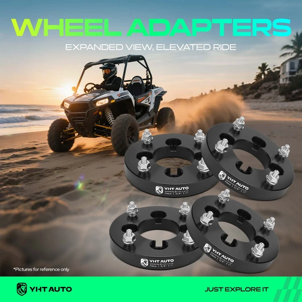 4 Pcs 1 inches Black 4x3.94 to 4x5.39 inches Wheel Adapters 0.375 Inches x 24 74mm for Honda Arctic Cat