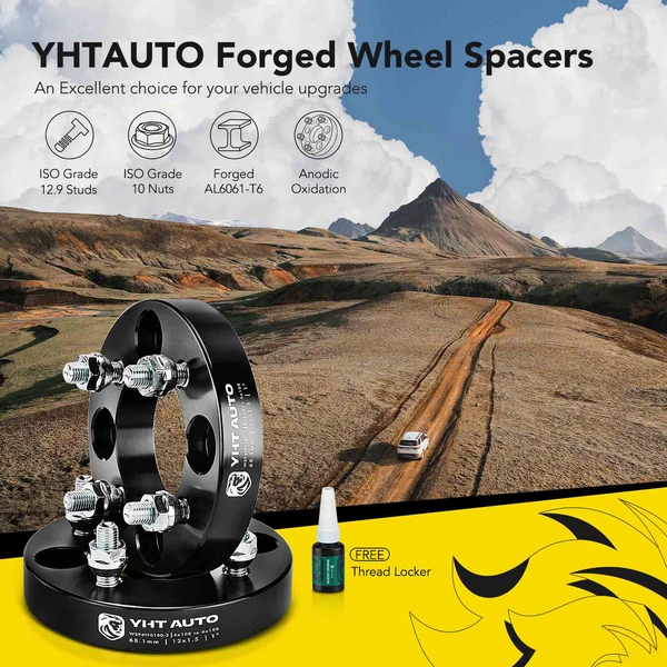 2 Pcs 1 inches Black 4x4.25 to 4x3.93 inches Wheel Adapters M12x1.5 78.1mm for 2000-2011 Ford Focus