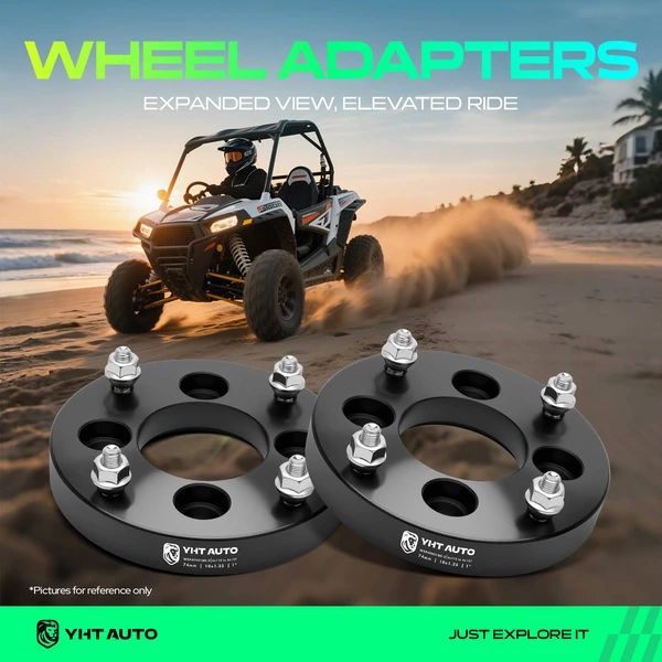 2 Pcs 1 inches Black 4x4.33 to 4x5.39 inches Wheel Adapters M10x1.25 74mm for Honda Suzuki 89-17