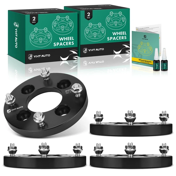 4 Pcs 0.75 inche Black 4x4.33 to 4x5.39 inches Wheel Adapters M10x1.25 74mms for Honda 1981-2017