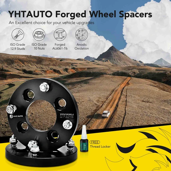 4 Pcs 0.75 inche Black 4x4.33 to 4x5.39 inches Wheel Adapters M10x1.25 74mms for 2000-2006 Honda Rancher 350