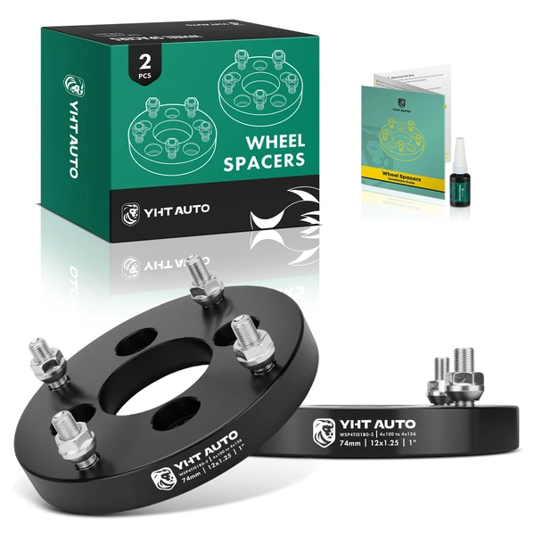 2 Pcs 1 inches Black 4x4.3 to 4x6.14 inches Wheel Adapters M20x0.5 74mm for 2002-2009 2012-2014 Suzuki Ozark 250