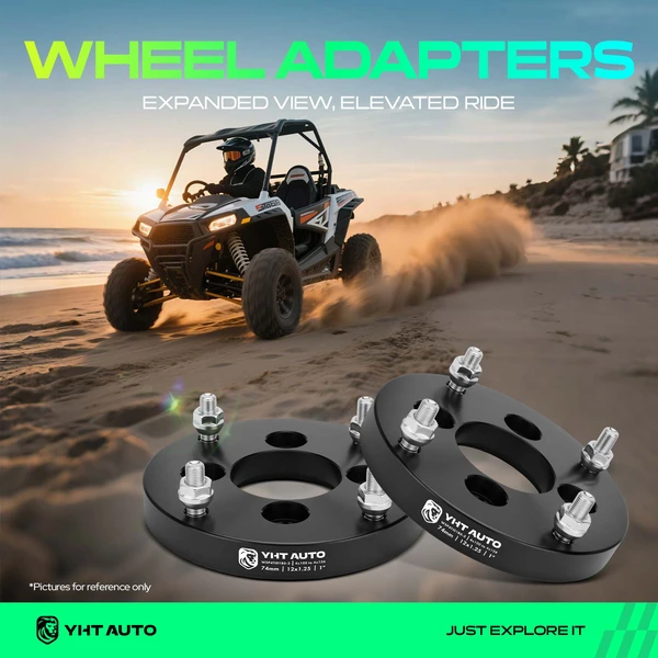 2 Pcs 1 inches Black 4x4.3 to 4x6.14 inches Wheel Adapters M20x0.5 74mm for 2002-2009 2012-2014 Suzuki Ozark 250