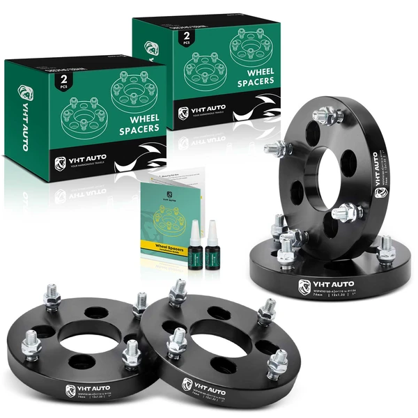 4 Pcs 1 inches Black 4x4.33 to 4x6.14 inches Wheel Adapters M12x1.5 74mm for 2000-2006 Honda Rancher 350