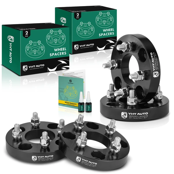 4 Pcs 1 inch Black 4x4.33 to 4x4.5 inches Wheel Adapters M12x1.5 67.1mm for 1992-2000 Hyundai Elantra