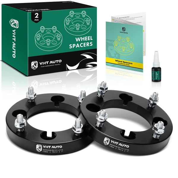 2 Pcs 1 inches Black 4x5.4 to 4x6.14 inches Wheel Adapters M12x1.5 110mm for 2011-2013 2015-2017 Can-Am Commander 800R