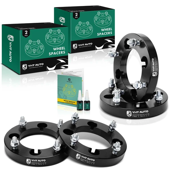 4 Pcs 1 inches Black 4x5.4 to 4x6.14 inches Wheel Adapters M12x1.5 110mm for 2011-2016 Can-Am Commander 1000