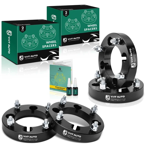 4 Pcs 1.25 inches Black 4x5.4 to 4x6.14 inches Wheel Adapters M12x1.5 110mm for 2007-2008 Can-Am Outlander 800