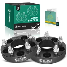 2 Pcs 1 inch Black 5x4.33 to 5x4.33 inches Wheel Spacers M12x1.25 65.1mm for 2014-2023 Jeep Cherokee