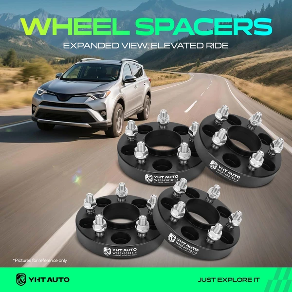 4 Pcs 1 inches Black 5x4.33 to 5x4.33 inches Wheel Spacers M12x1.25 65.1mm for 2014-2023 Jeep Cherokee