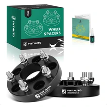 2 Pcs 1 inch Black 5x4.33 to 5x4.33 inches Wheel Spacers M12x1.5 65.1mm for 2005-2007 Saturn Ion
