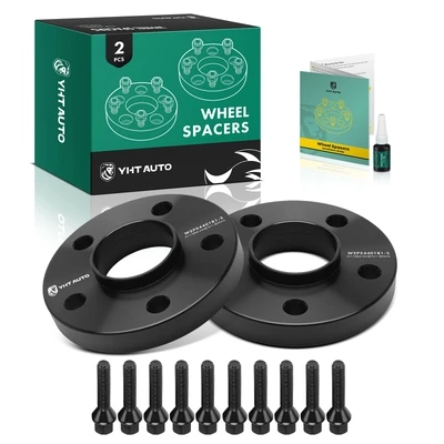 2 Pcs 0.79 inches Black 5x4.41 to 5x4.41 inches Wheel Spacers M12x1.5 66.6mm