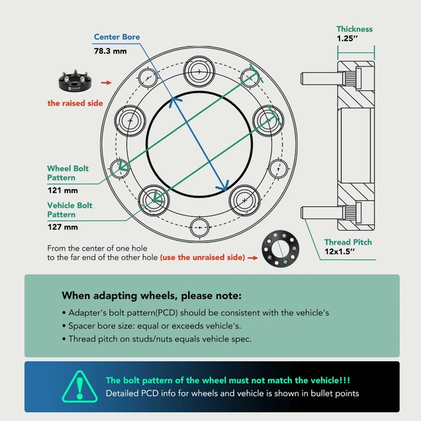 4 Pcs 5x5 to 5x4.75 inches Wheel Adapters 12x1.5 78.3mm 1.25 inches for 2009-2020 2022-2024 Dodge Journey