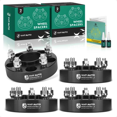 4 Pcs 1.25 inches Black 5x4.5 to 5x4.5 inches Wheel Spacers 0.5 inch x 20 70.5mm