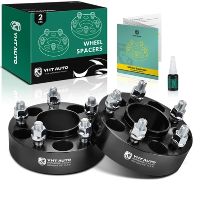 2 Pcs 1.5 inches Black 5x4.5 to 5x4.5 inches Wheel Spacers 0.5 inch x 20 70.5mm