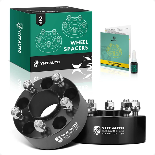 2 Pcs 2 inches Black 5x4.5 to 5x4.5 inches Wheel Spacers 0.5 inch x 20 70.5mm for 1969-1974 Ford Galaxie 500