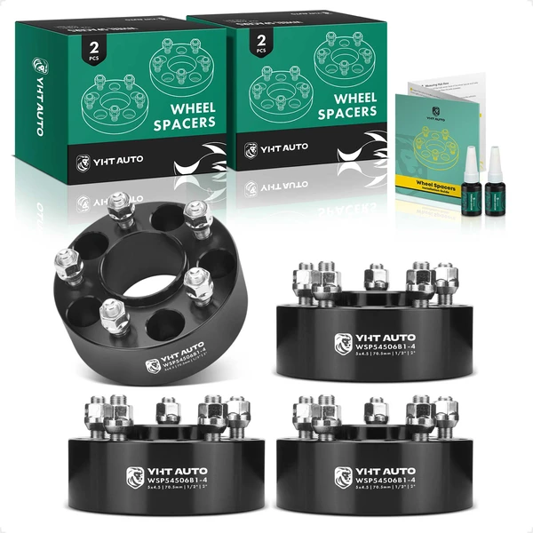 4 Pcs 2 inches Black 5x4.5 to 5x4.5 inches Wheel Spacers 0.5 inch x 20 70.5mm for 1992-2011 Ford Crown Victoria