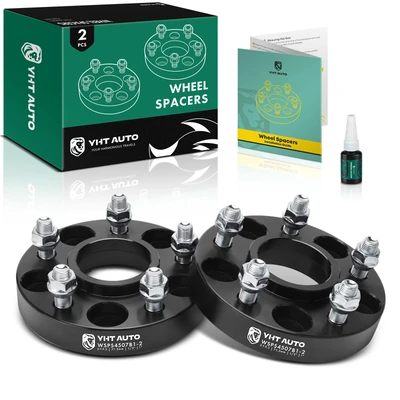 2 Pcs 1 inches Black 5x4.5 to 5x4.5 inches Wheel Spacers 0.5 Inches x 20 71.5mm