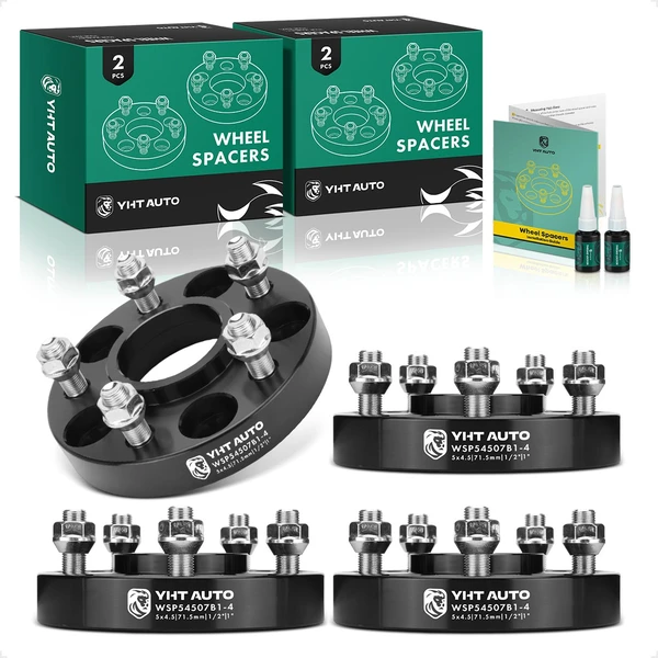 4 Pcs 1 inches Black 5x4.5 to 5x4.5 inches Wheel Spacers 0.5 Inches x 20 71.5mm for 2002-2013 Jeep Liberty