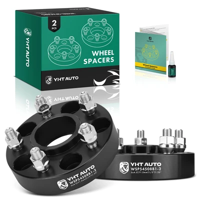 2 Pcs 1.25 inches Black 5x4.5 to 5x4.5 inches Wheel Spacers 0.5 inch x 20 71.5mm