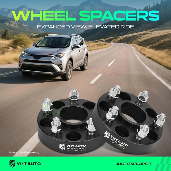 2 Pcs 1.25 inches Black 5x4.5 to 5x4.5 inches Wheel Spacers 0.5 inch x 20 71.5mm for Jeep Cherokee