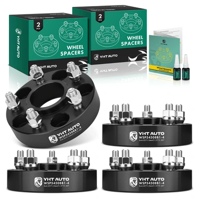 4 Pcs 1.25 inches Black 5x4.5 to 5x4.5 inches Wheel Spacers 0.5 inch x 20 71.5mm