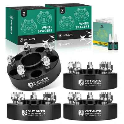 4 Pcs 1.5 inches Black 5x4.5 to 5x4.5 inches Wheel Spacers 0.5 inch x 20 71.5mm