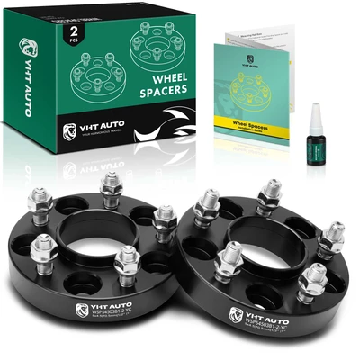 2 Pcs 1 inch Black 5x4.5 to 5x4.5 inches Wheel Spacers 0.5 inch x 20 70.5mm