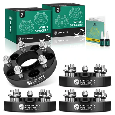 4 Pcs 1 inch Black 5x4.5 to 5x4.5 inches Wheel Spacers 0.5 inch x 20 70.5mm