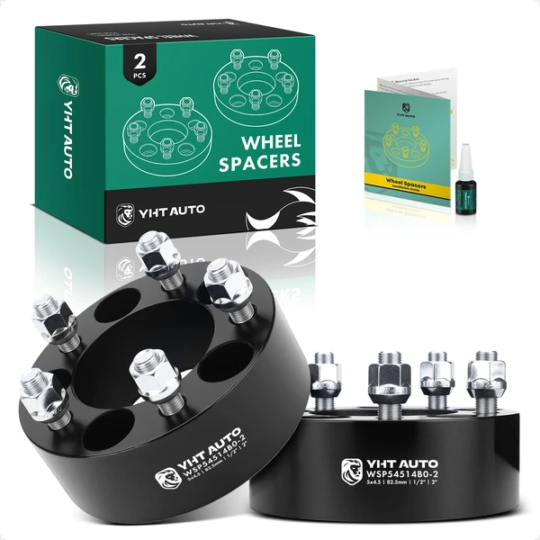 2 Pcs 2 inches Black 5x4.5 to 5x4.5 inches Wheel Spacers 0.5 inch x 20 82.5mm for 1999-2010 Mercury Mountaineer