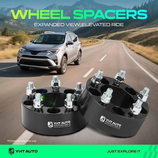 2 Pcs 2 inches Black 5x4.5 to 5x4.5 inches Wheel Spacers 0.5 inch x 20 82.5mm for 1999-2010 Mercury Mountaineer