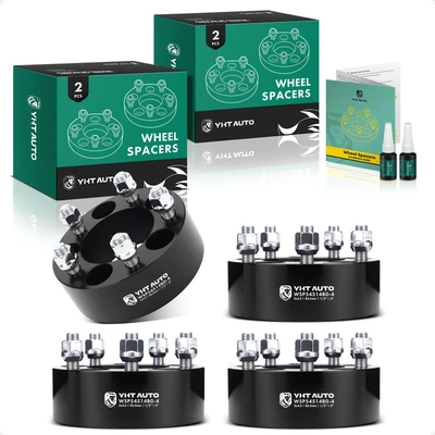 4 Pcs 2 inches Black 5x4.5 to 5x4.5 inches Wheel Spacers 0.5 inch x 20 82.5mm