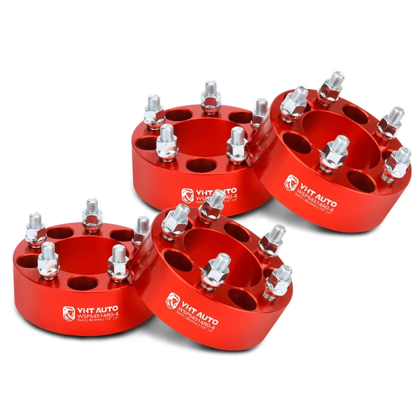 4 Pcs 2 inches Red 5x4.5 to 5x4.5 inches Wheel Spacers 0.5 inch x 20 82.5mm for Ford Edge