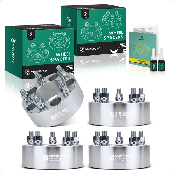 4 Pcs 2 inches Silver 5x4.5 to 5x4.5 inches Wheel Spacers 0.5 inch x 20 82.5mm for Ford Edge