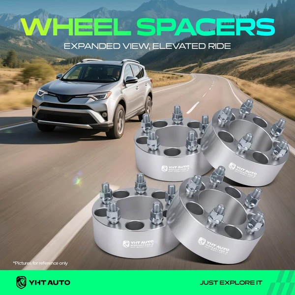 4 Pcs 2 inches Silver 5x4.5 to 5x4.5 inches Wheel Spacers 0.5 inch x 20 82.5mm for Ford Edge