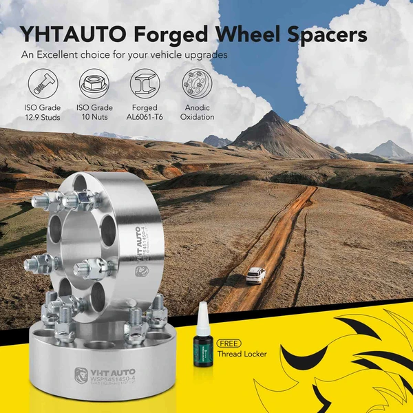 4 Pcs 2 inches Silver 5x4.5 to 5x4.5 inches Wheel Spacers 0.5 inch x 20 82.5mm for 1969-1974 Ford Galaxie 500