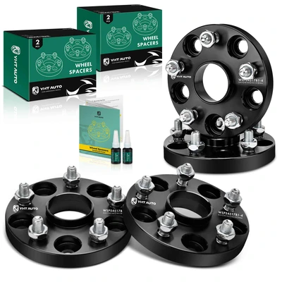 4 Pcs 0.79 inches Black 5x4.5 to 5x4.5 inches Wheel Spacers M12x1.25 56.1mm