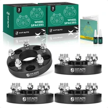 4 Pcs 1 inch Black 5x4.5 to 5x4.5 inches Wheel Spacers M12x1.25 66.1mm