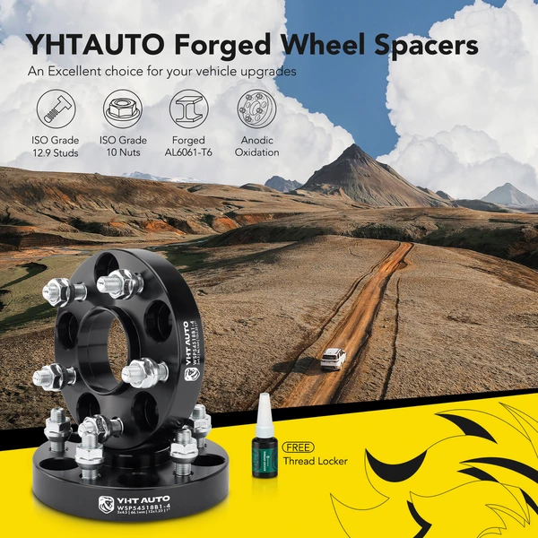 4 Pcs 1 inch Black 5x4.5 to 5x4.5 inches Wheel Spacers M12x1.25 66.1mm for 2003-2009 Nissan 350Z