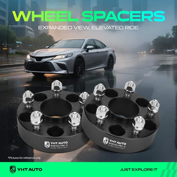 2 Pcs 1.5 inches Black 5x4.5 to 5x4.5 inches Wheel Spacers M12x1.25 66.1mm for 2009-2018 Nissan GT-R