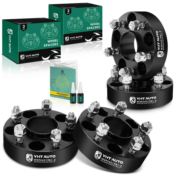 4 Pcs 1.5 inches Black 5x4.5 to 5x4.5 inches Wheel Spacers M12x1.25 66.1mm for 1989-2022 Nissan Maxima