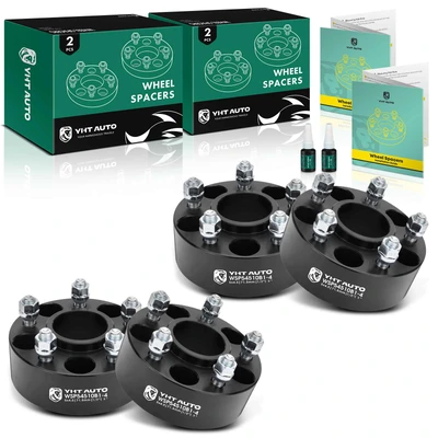 4 Pcs 2 inches Black 5x4.5 to 5x4.5 inches Wheel Spacers 0.5 inch x 20 71.5mm