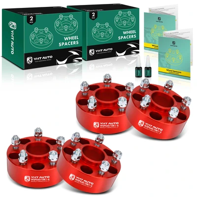 4 Pcs 2 inches Red 5x4.5 to 5x4.5 inches Wheel Spacers 0.5 inch x 20 71.5mm