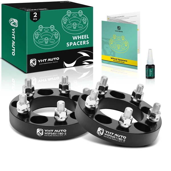 2 Pcs 1 inch Black 5x4.5 to 5x4.5 inches Wheel Spacers 0.5 inch x 20 82.5mm for 1991-2010 Ford Explorer