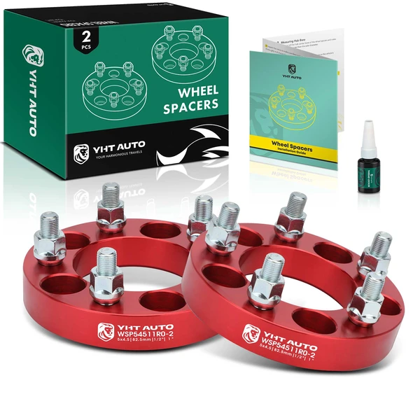 2 Pcs 1 inch Red 5x4.5 to 5x4.5 inches Wheel Spacers 0.5 inch x 20 82.5mm for 2002-2013 Jeep Liberty